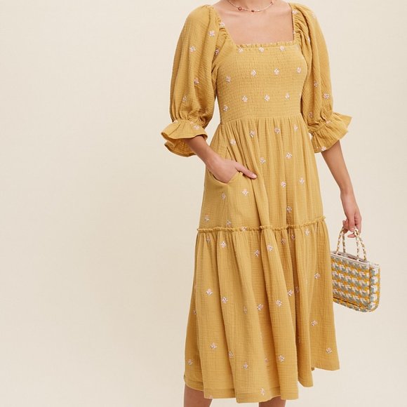 Sydney Dress || Mustard - Picture 3 of 3